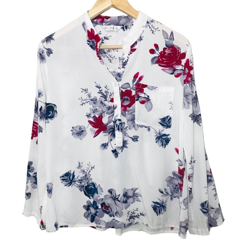 Floral Long Sleeve Blouse Size Small
